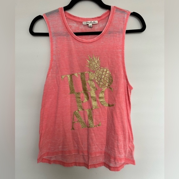 🍭 Express One Eleven Women's Causal Top ~ Size XS ~ Tropical ~ Orange - Picture 1 of 4